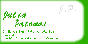 julia patonai business card